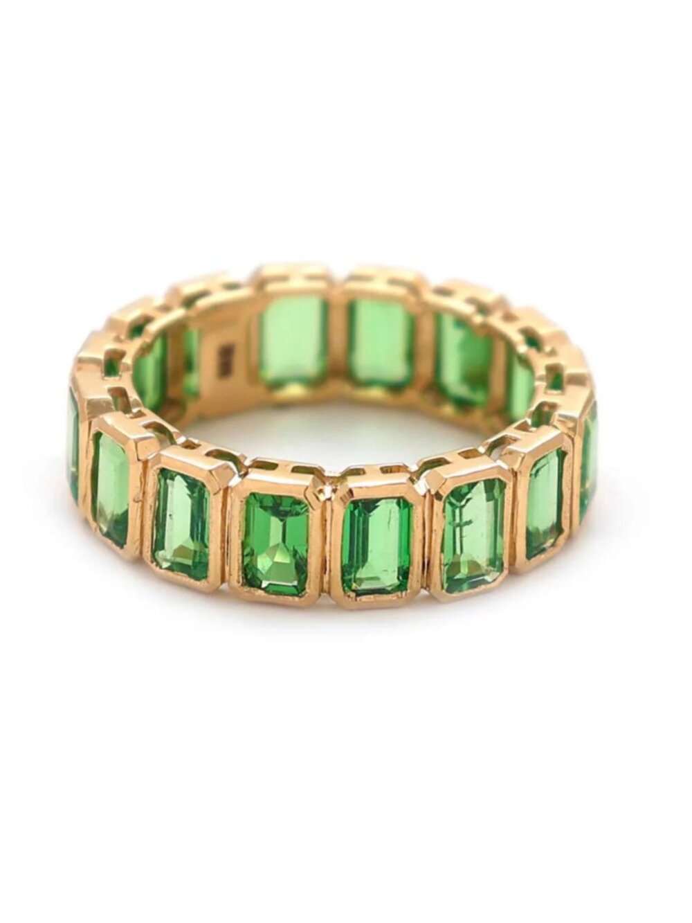 Vibrant Rectangular Emerald-cut 14K (18K Custom) Diamond Band Ring